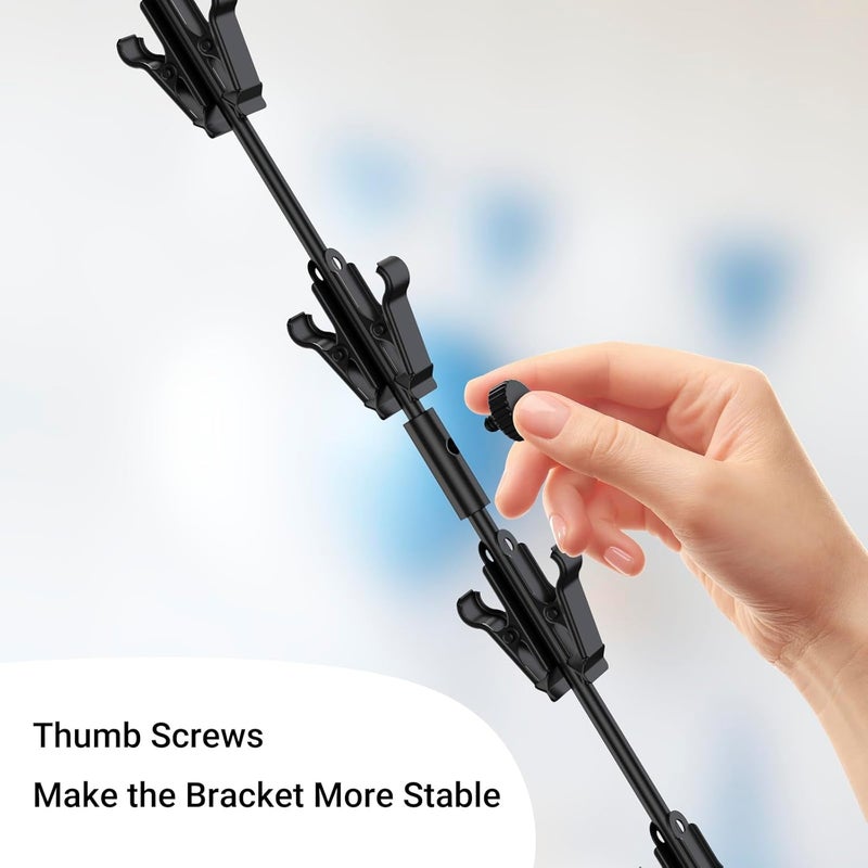 TJMOREE 2 Pack Chip Rack Display Stand, Snack Organizer for Countertop, Chip Bag Holder with 14 Clips, Chip Stand Display for Party, Office, Pantry(Black) - Image 3